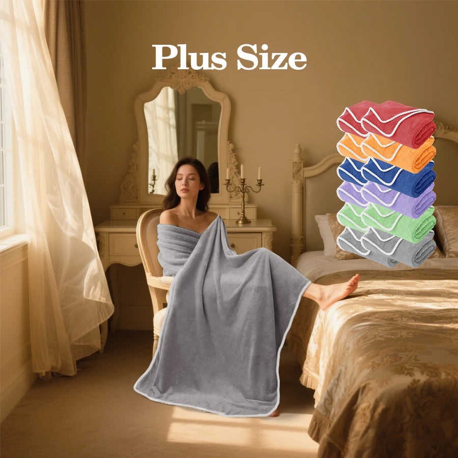 serviette bain polyester absorption rapide serviette plage douce machine lavable bleu violet gris rouge