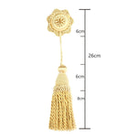 pompons rideau dorés tissés noeuds traditionnels fixations accessoires décoration intérieure textiles maison
