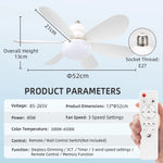 ventilateur plafonnier led moderne blanc grille ventilation télécommande couleurs adjustable 249 2000 lumens