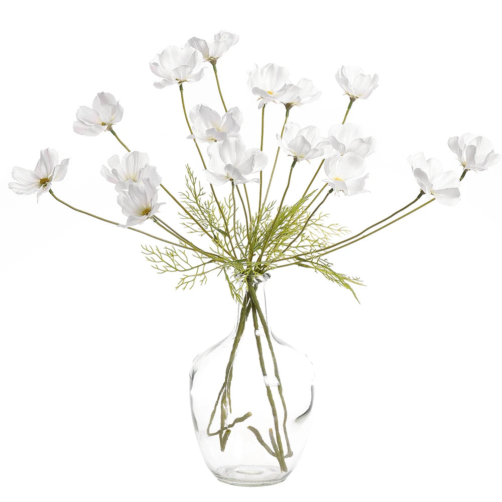décoration intérieure moderne bouquet lys artificiel blanc 60cm vase minimaliste