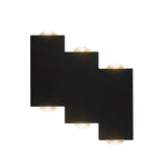 applique murale moderne noire lumiere dorée escalier geometrique led ip65 aluminium