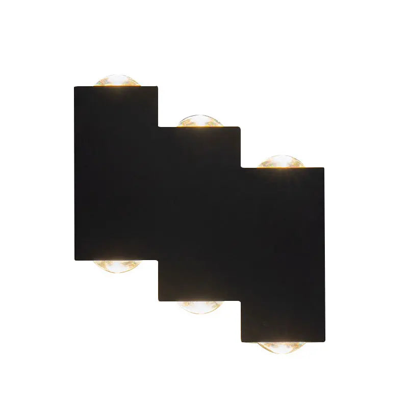 applique murale moderne noire lumiere dorée escalier geometrique led ip65 aluminium