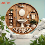 plaque decorative salle bain bois naturel moderne 20cm bathroom blanc minimaliste