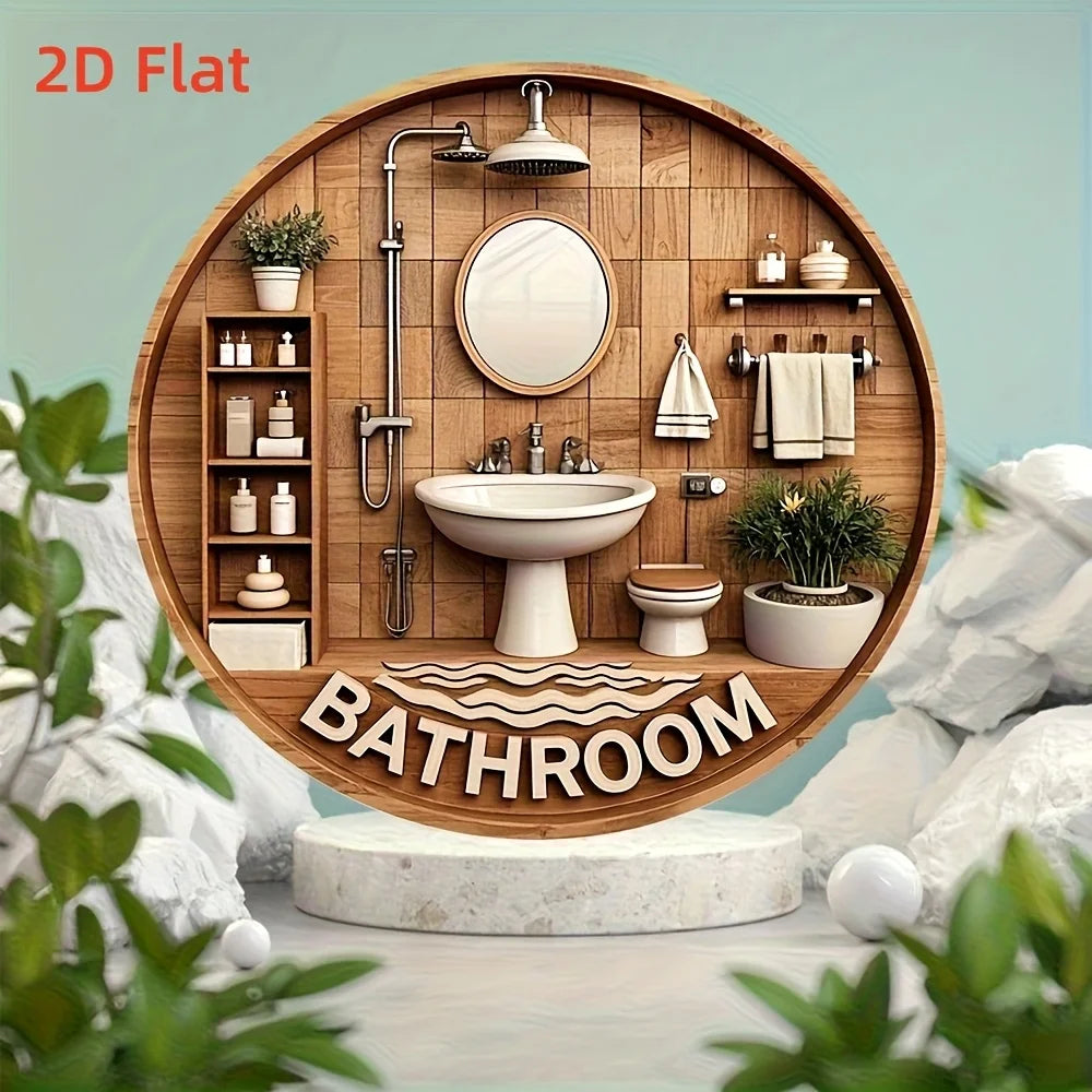 plaque decorative salle bain bois naturel moderne 20cm bathroom blanc minimaliste