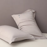 taies d'oreiller coton égyptien bleu texture satinée moderne 30x50cm 40x60cm 48x74cm 2pièces