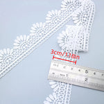 ruban dentelle motif floral blanc largeur 3cm polyester soluble eau mariage décoration classique élégante