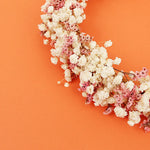 couronne fleurs séchées rose blanche romantique décoration intérieure mariage anniversaire baby shower
