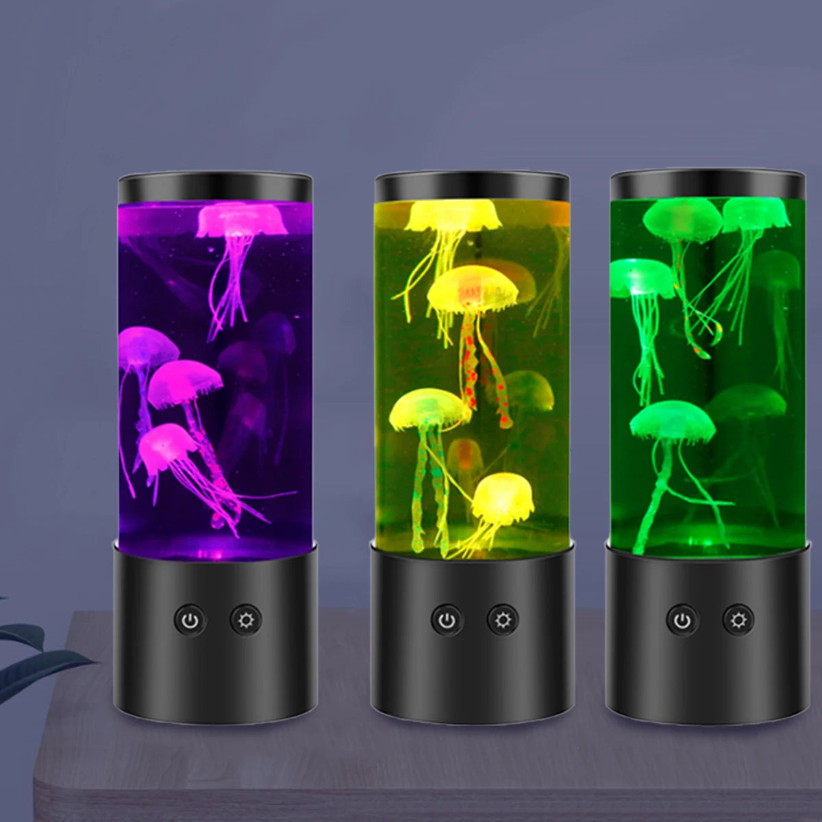 lampe led méduses lumineuses noires violette moderne chambre décoration sombre rechargeable usb
