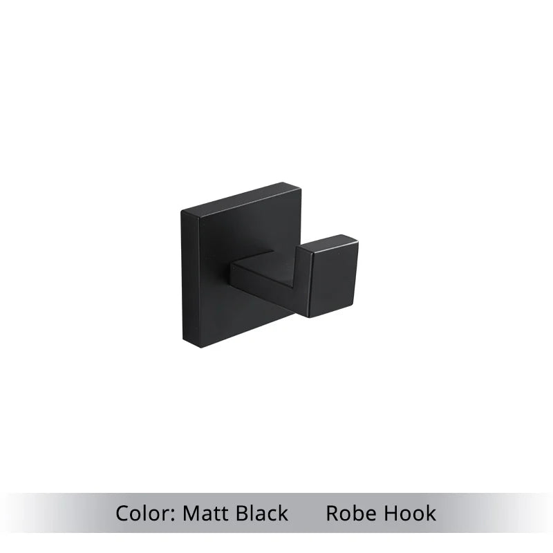 ensemble quincaillerie salle bain acier inoxydable noir mat porte serviettes barre porte papier toilettessetminimaliste