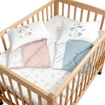 ensemble literie enfant literie bébé blanc rose bleu motifs floraux doux coton