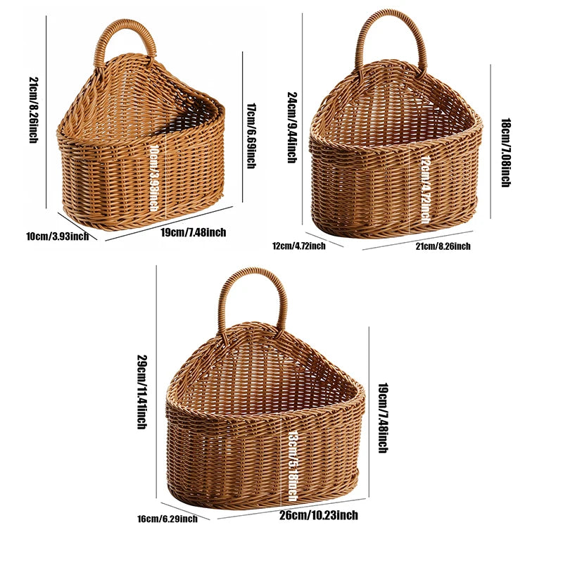 paniers tressés naturels panier suspendu mural rangement fruits légumes crochet scandinave pliable respectueux environnement.storage