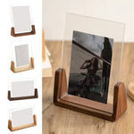 cadre photo moderne minimaliste transparent bois marron clair verre structure bois 10.2x15.2 12.7x17.8 cm