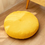 coussin siège rond velours polyester lavable moderne beige bleu vert jaune gris crocheté