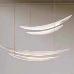 suspension lumineuse moderne minimaliste blanc translucide métalliques fixations ampoules led 115cm 98cm