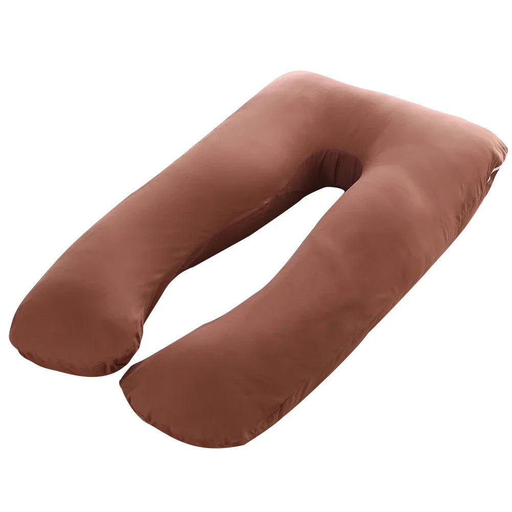 coussin maternité rose uni confortable blanc marron 70x130cm respectueux environnement