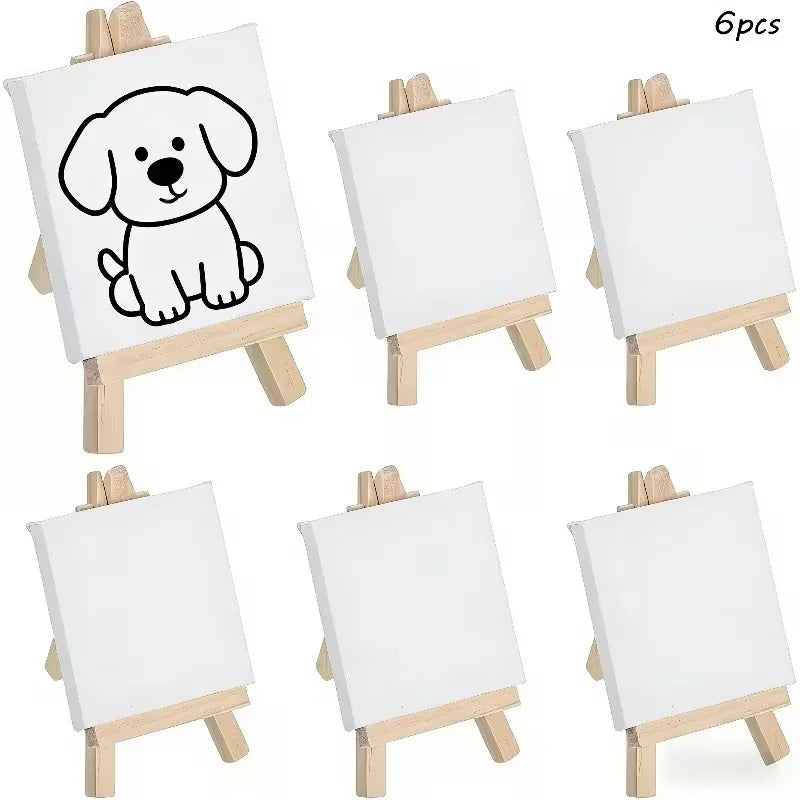toiles peinture chevalets bois blanc miniatures artistiques set set 12 decoration mariage