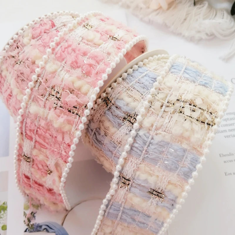 rubans tissés patchwork couleur unie vintage chic cheveux accessoires diy noeuds dorésOpaque