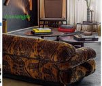 canapé moderne or noir imprimé abstrait coussins matériaux bricolage tissu doux salon