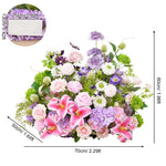 Décoration murale arche fleurs variées romantique violet rose blanc bleuclair vert extérieure