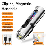 lampe torche multifonctionnelle rechargeable aimantée lumière cob led noir fonction uv dépannage avertissement