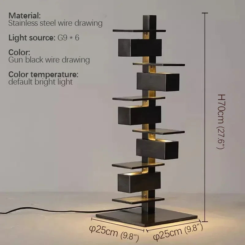 lampe sol bois marron clair marron foncé minimaliste contemporain led base plate