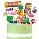 décoration fête hawaïenne ananas flamant rose palmier fruits coquille noix coco lunettes soleil clips