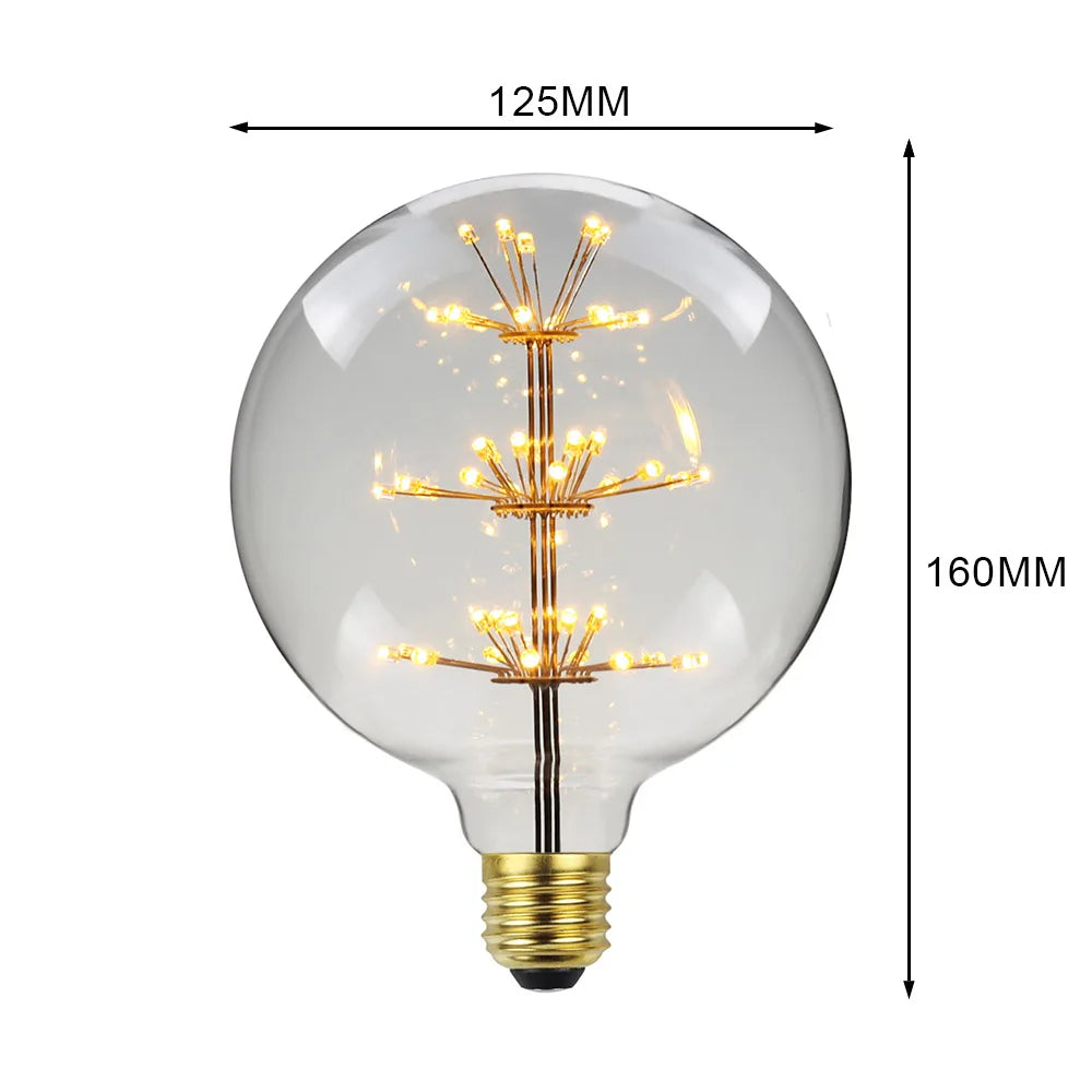 ampoules led décoratives vintage transparentes filament feuilles dorées opalescentes culot e27