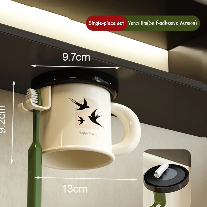 tasse imprimée léopard animal oiseaux texte classique verte rouge beige fixée brosse dentifrice