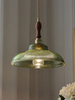 Suspension lumineuse vert rayées ampoule chaîne corde vintage rétro blanc doré