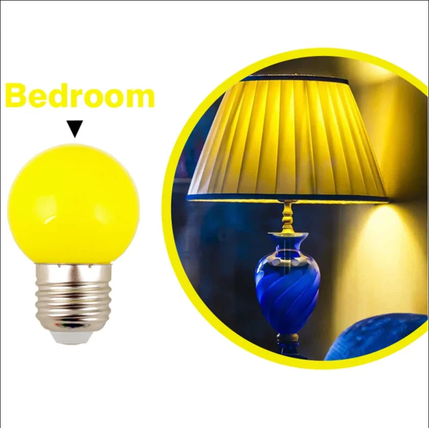 ampoules led couleur rouge vert bleu jaune orange rose blanches e27 360deg globes sphériques