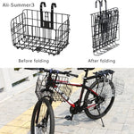 panier vélo pliable noir argenté structure treillis minimaliste utilitaire fixations métalliques avant arrière