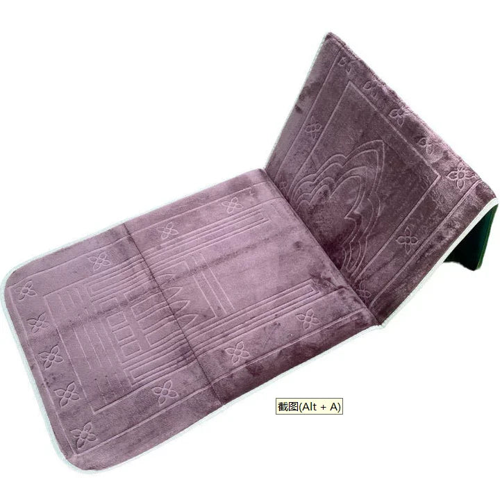 tapis prière musulman moderne polyester antidérapant motifs géométriques poignées sac voyage blanc violet bleu