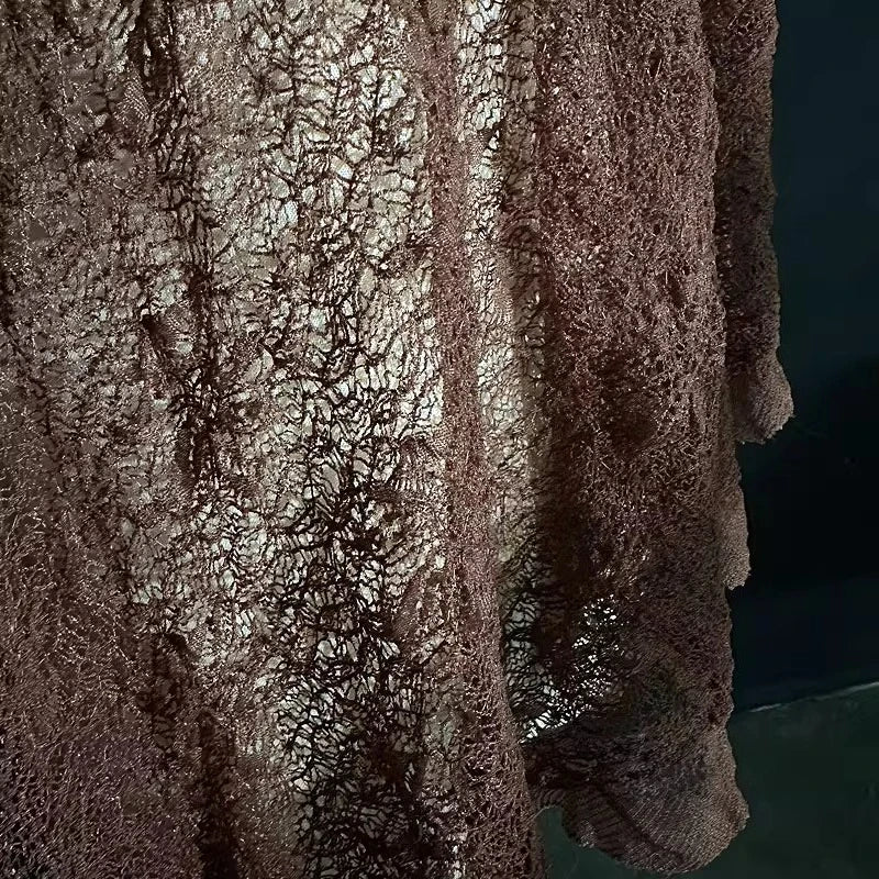 tissu dentelle marron clair bohème chic bricolage décoration artisanale soft 130cm large vintage style/plain