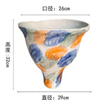 vase contemporain marbré abstrait couleur blanc noir orange vert bleu decoration intérieure table