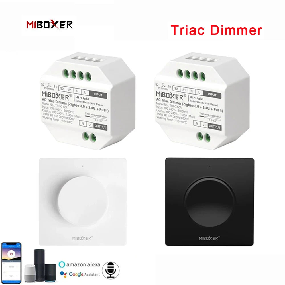 interrupteur lumiere intelligent blanc noir rond lisse moderne minimaliste adhésif zigbee 3.0 alexa google