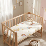 drap lit bébé coton blanc motifs animaux moderne oreiller inclusion points colorés enfants 1ans