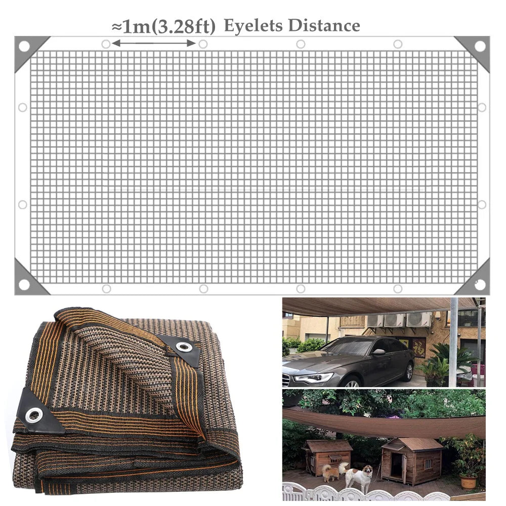 voile d'ombrage extérieur toile protection solaire marron noir rayures pergola jardin terrasse balcon moderne