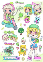 sticker collection pop musiciennes rétro candy colors vinyl stickers anime inspiré