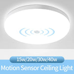 luminaire plafonnier led blanc rond detecteur mouvement couloir garage escalier