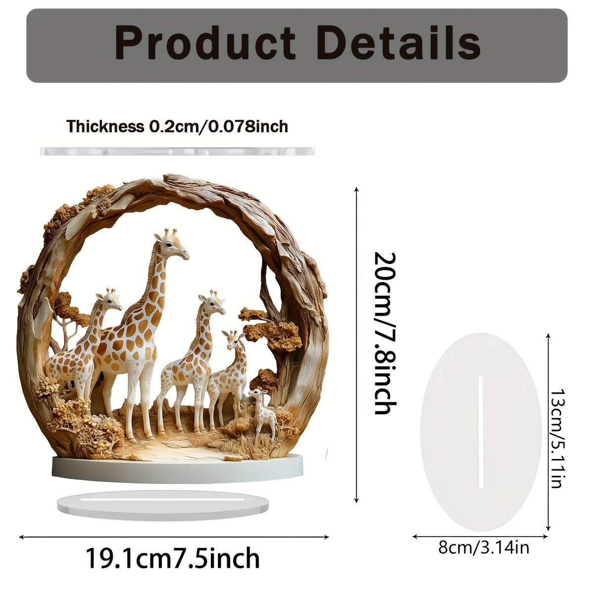 sculpture animaux girafe marron clair texture bois artisanal décoration photo naturelle archet bois base