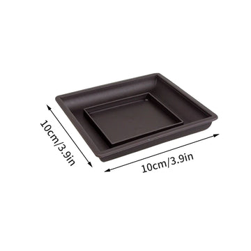 pot bonsaï noir moderne grille drainage plaque base miniatures décoratives jardin