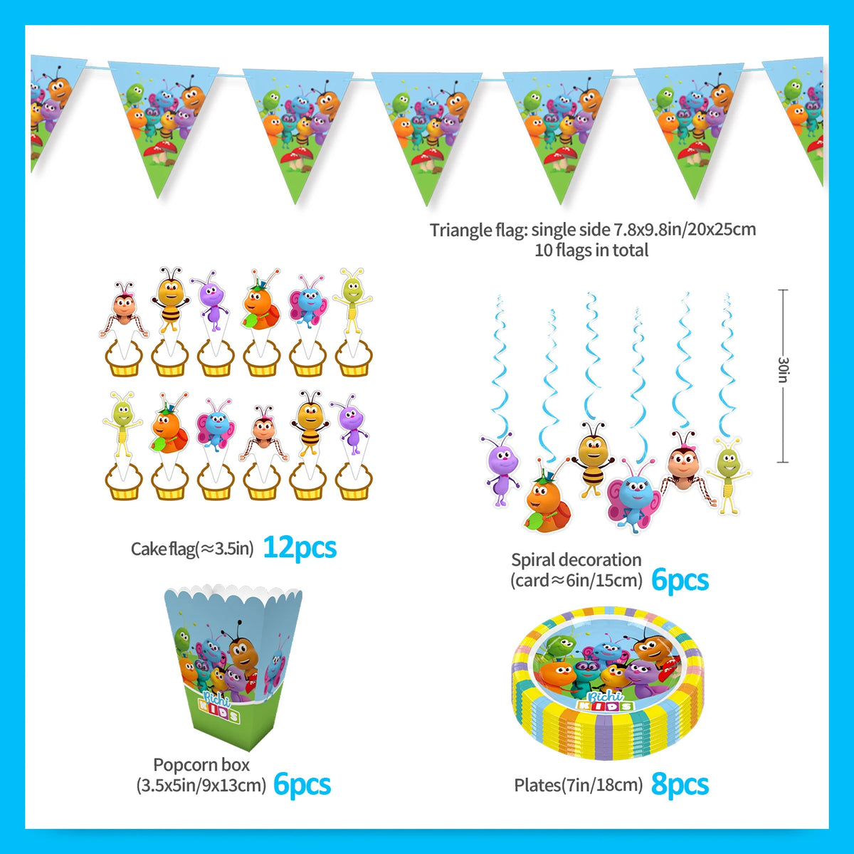 assiettes jetables anniversaire enfants dessins animés fleurs papillons couleurs unies star festive