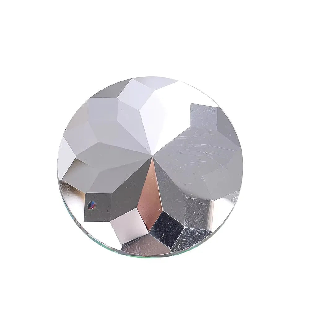 pendantif cristal multicolore facettes géométriques moderne élégant anneau fixations 45mm opalescent