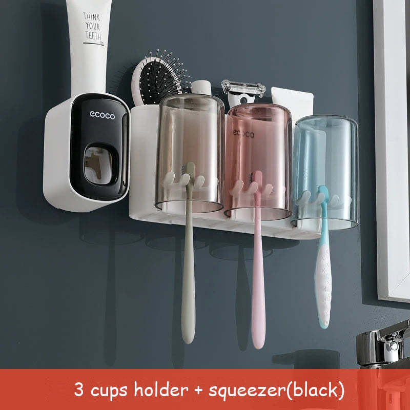 organisateur salle bain blanc gris moderne transparent brosse dents pot dentifrice brosse cheveux rasoir