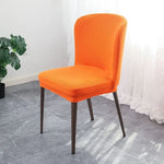 housse chaise moderne polyester imprimé géométrique bleu gris rose anti poussière fixations métal