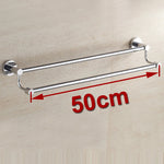 porte serviettes mural chrome acier inoxydable double barres 60cm moderne vis incluscléallen