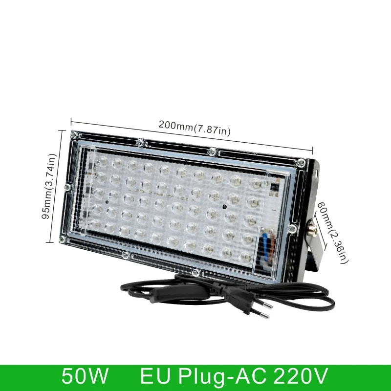 projecteur led uv ip65 étanche 100w 50w noir blanc moderne câble us eu