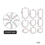 lustre moderne blanc doré courbes élancées contemporain sans plaque télécommande lumière led