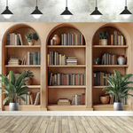 bibliothèque murale moderne rayées couleurs vives livres décorative grande taille