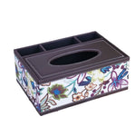 boîte mouchoirs simili cuir noire classique compartiments rangement télécommande objetos divers